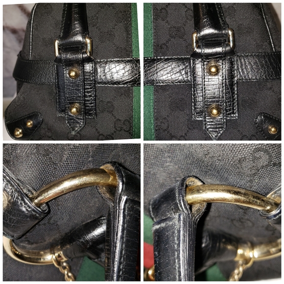 Gucci black monogram horsebit striped purse - Picture 8 of 16